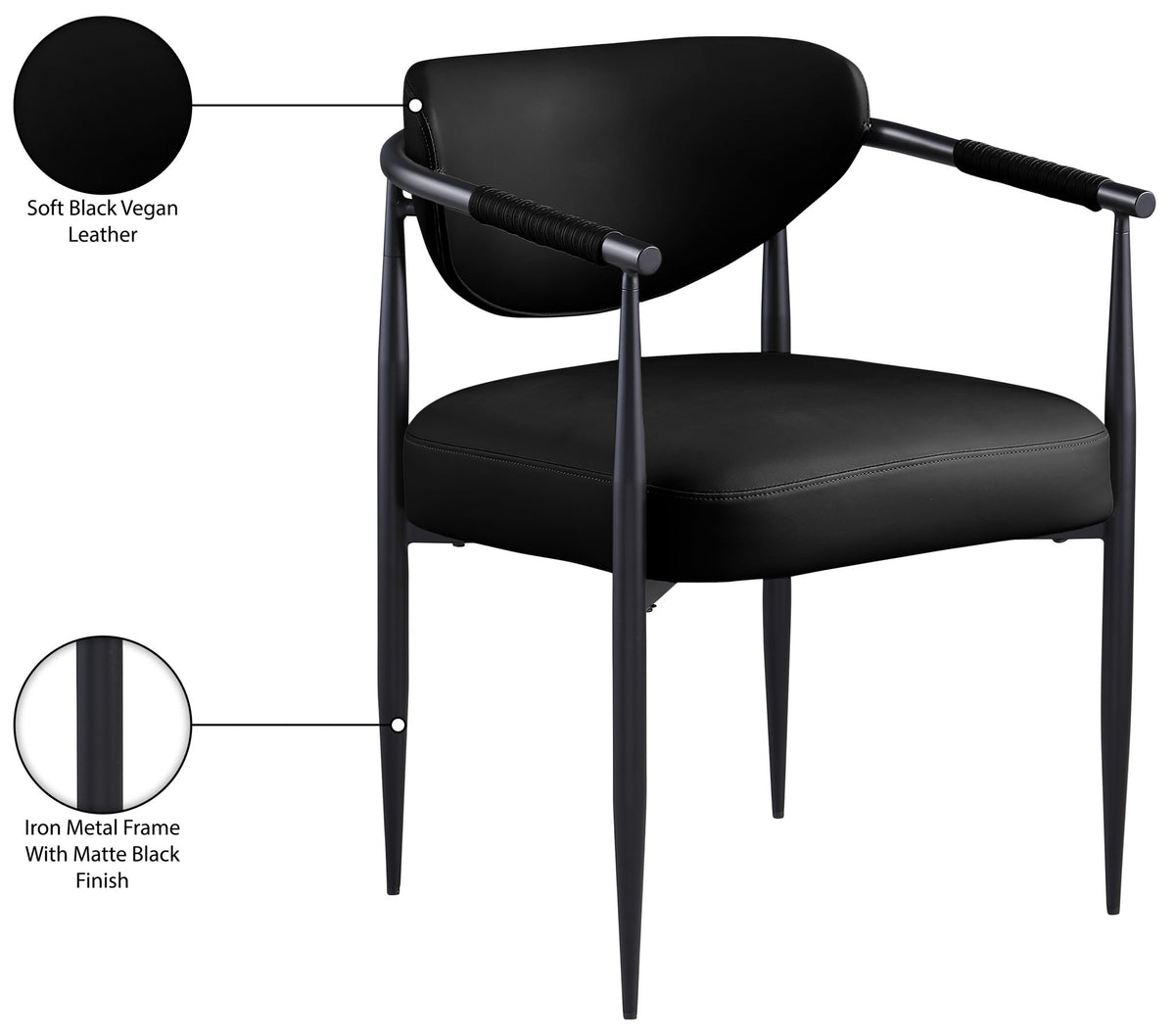 Virella - faux Leather Upholstered Dining Chair (Set of 2) - Black Base