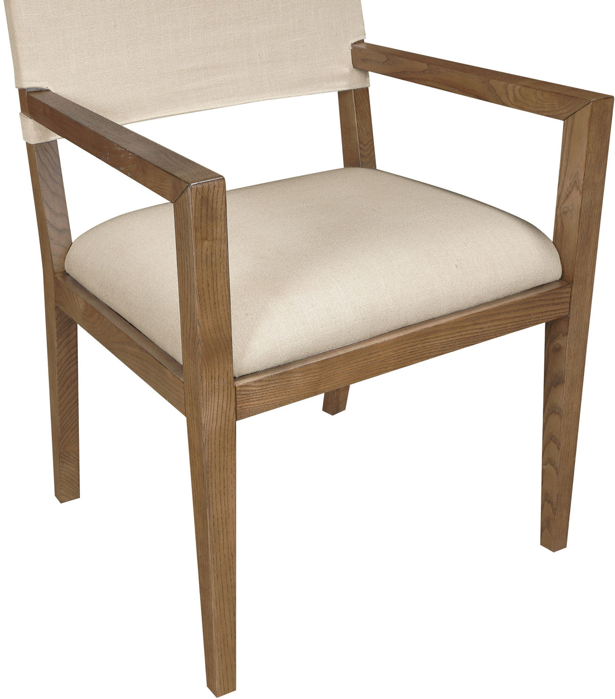 Avon - Linen Textured Performance Fabric Upholstered Dining Arm Chair