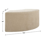 Khai - Rounded Plush Dining Bench - Brown