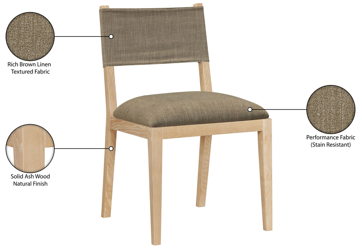 Avon - Linen Textured Performance Fabric Upholstered Dining Side Chair (Set of 2)