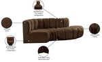 Arc - Velvet 4 Piece L-Shaped Modular Sofa
