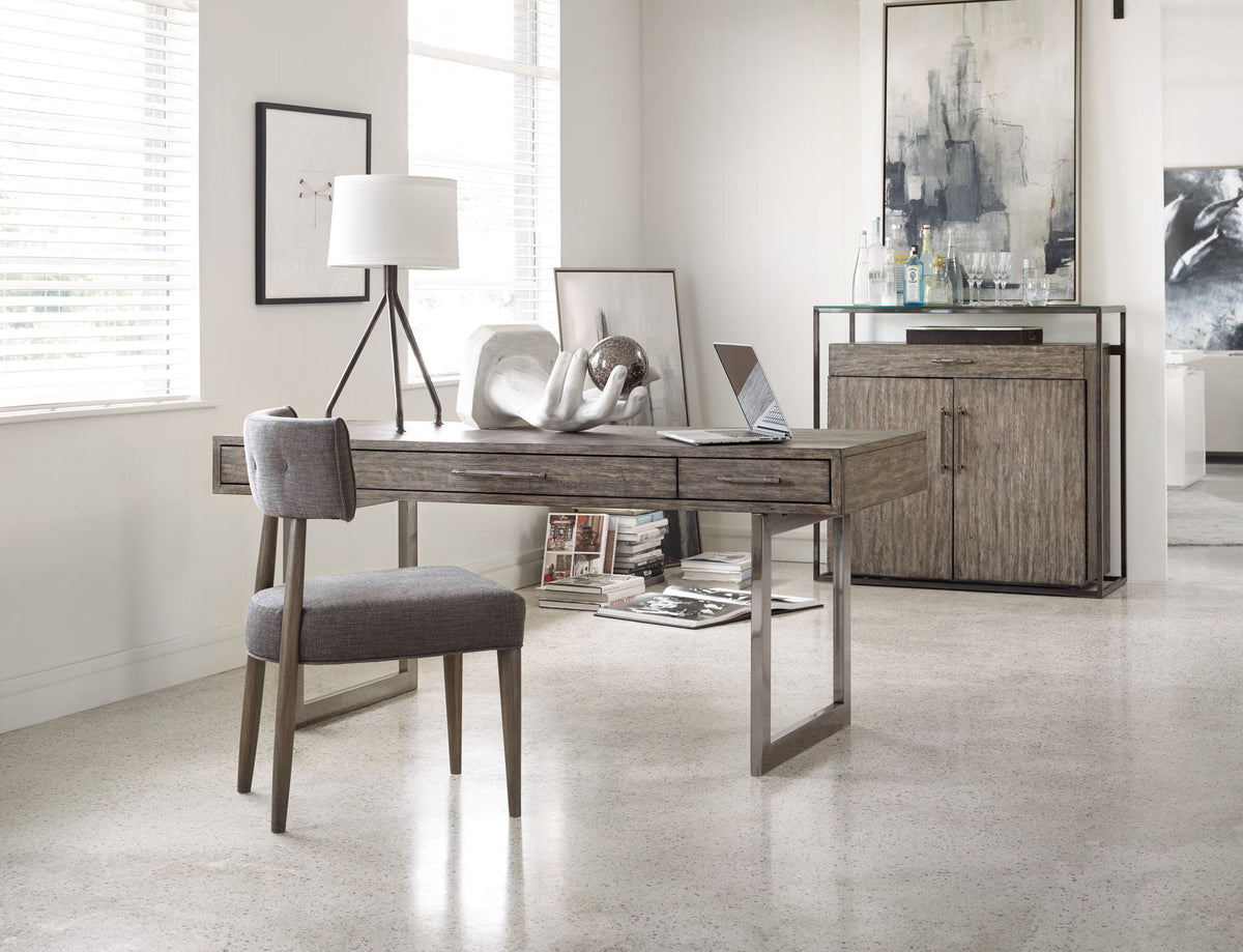 Curata - Upholstered Chair - Dark Gray / Dark Brown