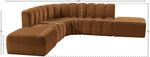 Arc - Velvet 6 Piece Corner Modular Sofa - Saddle