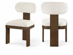 Timbra - Linen Textured Fabric Upholstered Dining Chair (Set of 2) - Walnut Base