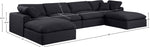 Comfy - 6 Piece Linen Modular Double Chaise Sectional