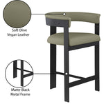 Romeo - Faux Leather Counter Stool With Black Base (Set of 2)