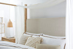Retreat - Pole Rattan Upholstered Poster Bed With Canopy