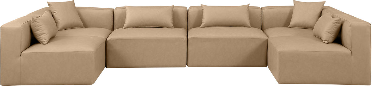 Cube - 6 Piece Modular Armless Sectional - Tan