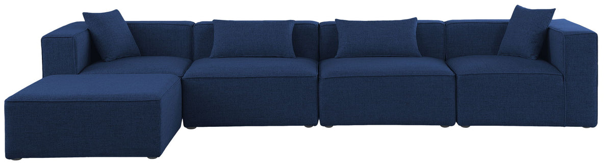 Cube - Linen 5 Piece Modular Sectional With Chaise