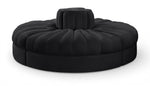 Rummi - Round Velvet Performance Fabric Upholstered 4 Piece Modular Sofa