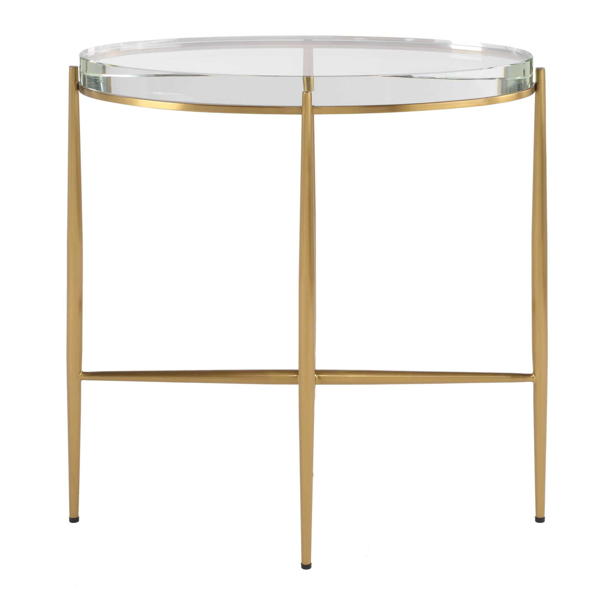 Crystal Clear - Accent Table - Brass