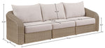 Seacrest - Olefin Water Resistant Fabric And Wicker 3 Piece Outdoor Patio Modular Sofa