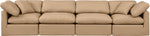 Indulge - Faux Leather 4 Piece Modular Sofa - Tan