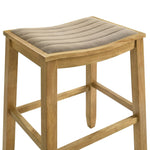 Iyani - Coastal Modern Wood Bar Height Kitchen Bar Stool