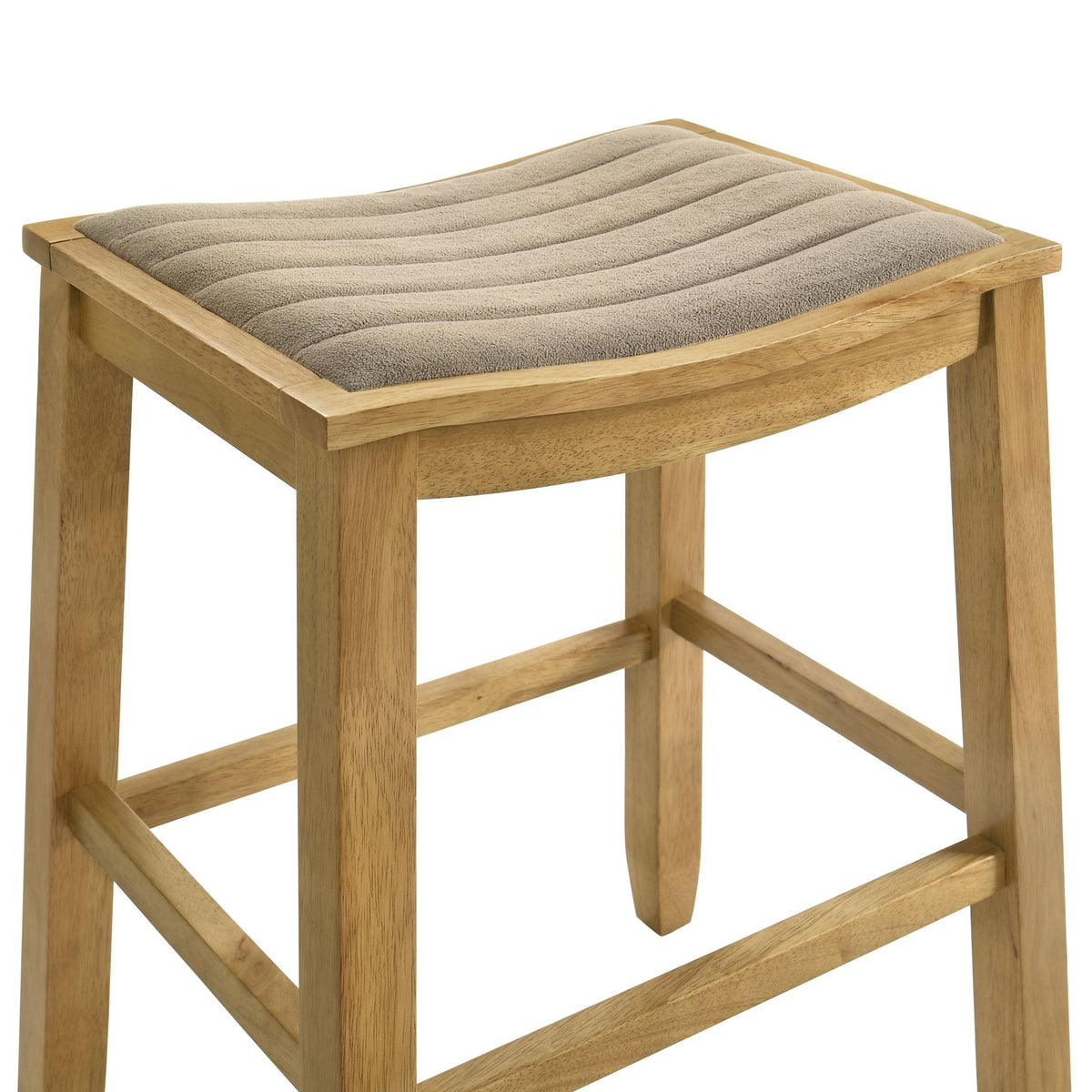 Iyani - Coastal Modern Wood Bar Height Kitchen Bar Stool