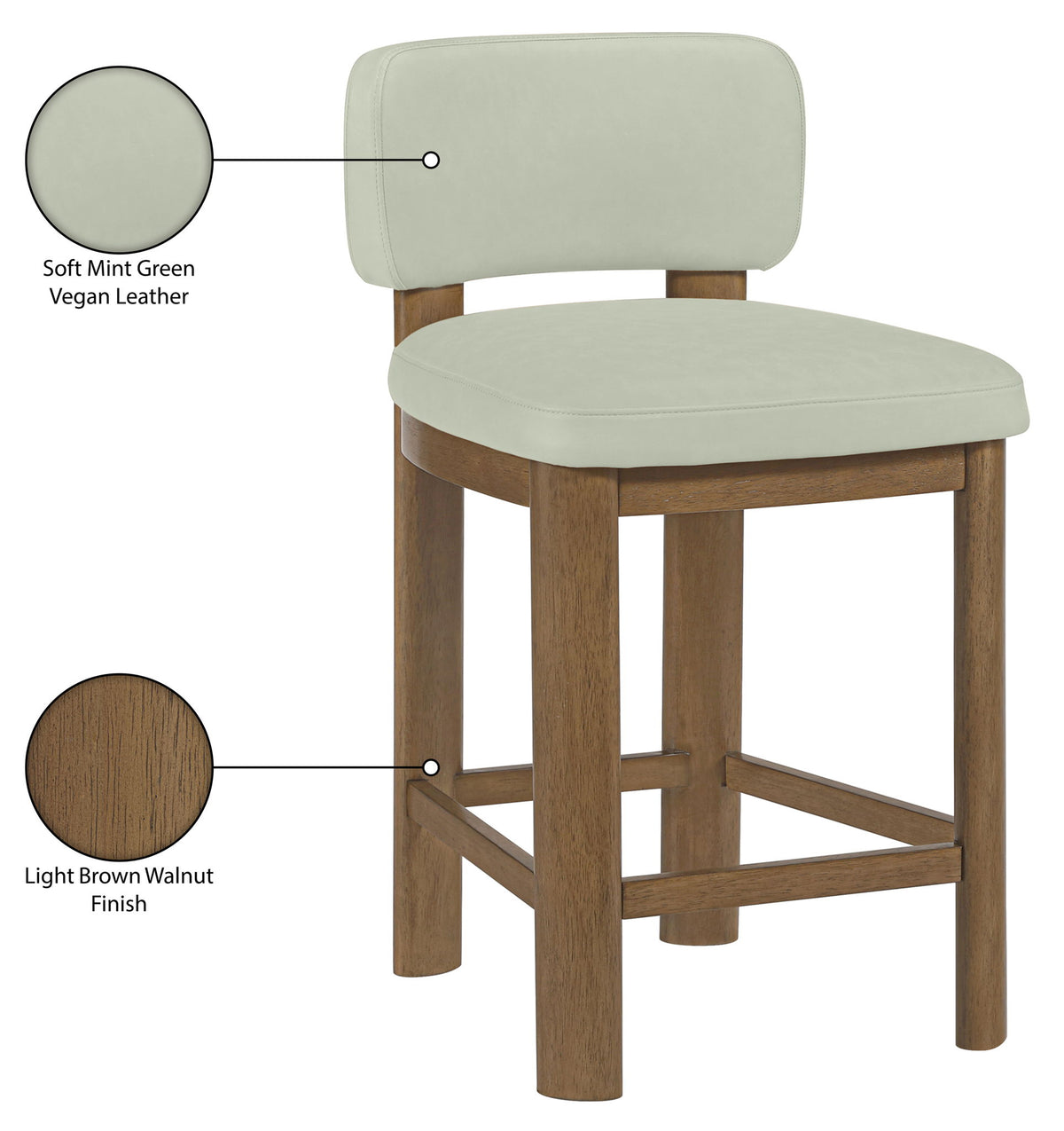 Paloma - Faux Leather Upholstered Counter Stool (Set of 2) - Brown Frame