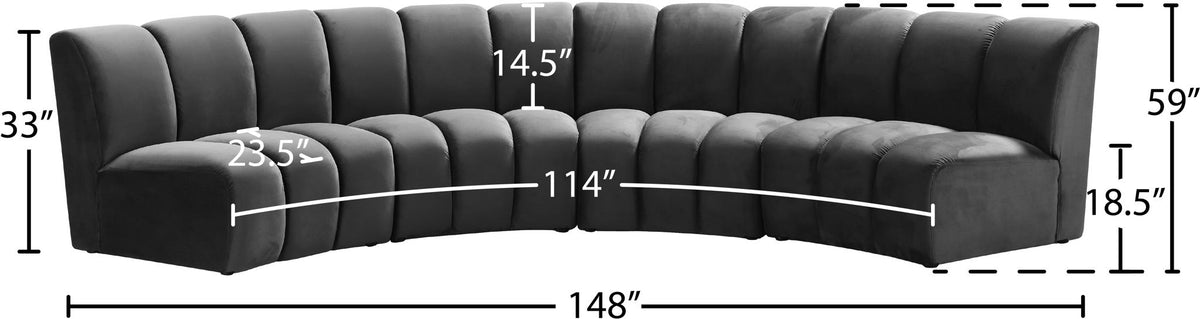 Infinity - 4 Piece Velvet Modular Sectional