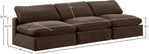 Comfy - Velvet Modular Armless Sofa 3 Seats