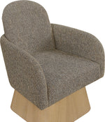 Marlowe - Linen Textured Fabric Upholstered Swivel Accent Chair - Stained Natural