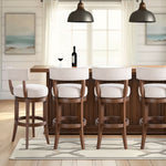 Mystic - Solid Wood Upholstered 30" Bar Height Swivel Barstool