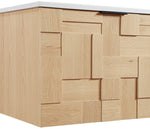 Leonardo - Engineered Stone And Solid Wood 24" Wall Mounted Bathroom Vanity
