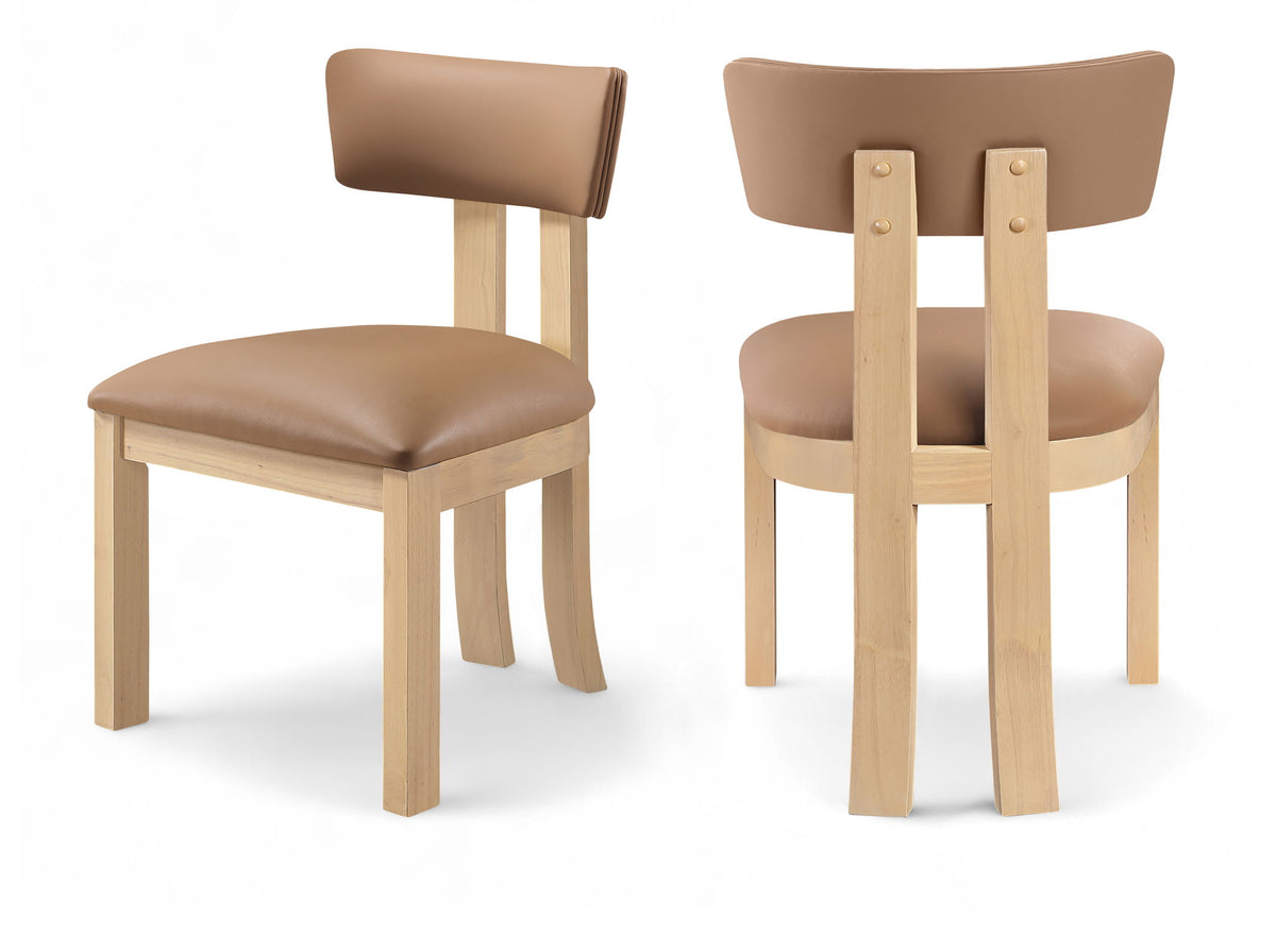 Lavrin - Vegan Leather Dining Side Chair (Set of 2) - Natural Base