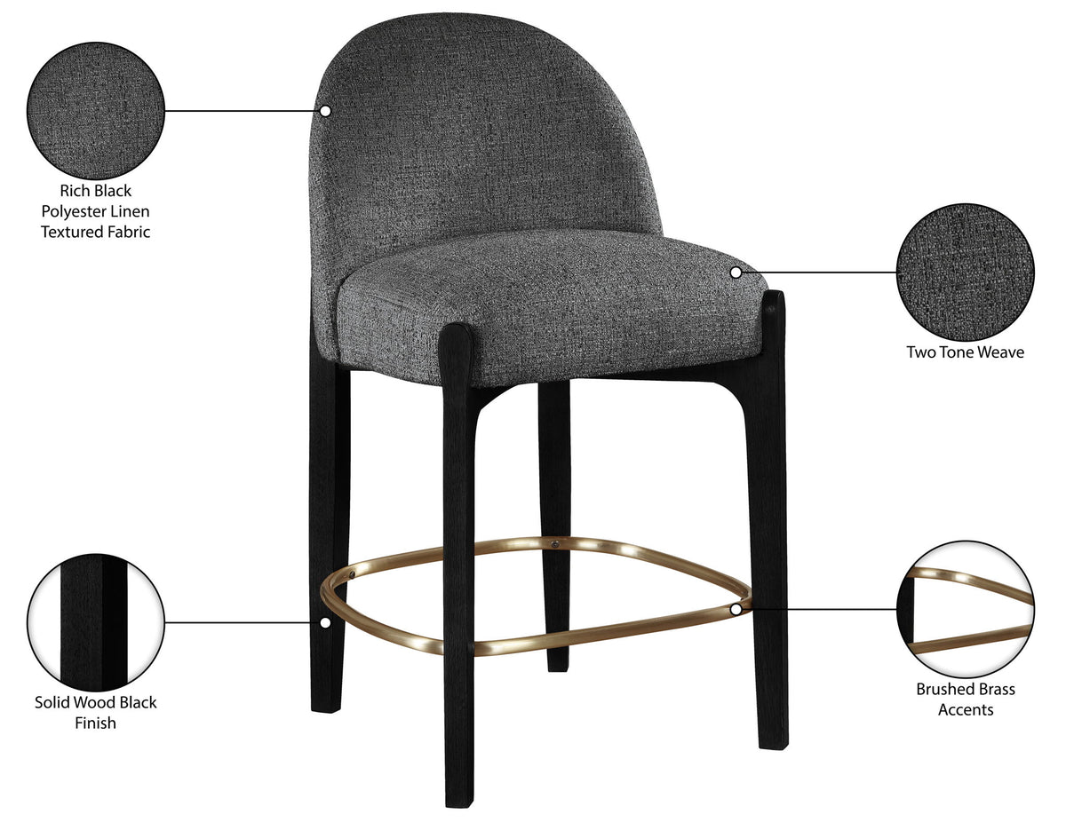 Torino - Counter Stool With Brushed Black Base
