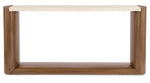 Eleana - Marble Top Console Table - Medium Wood / Beige