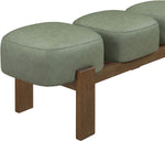 Woodcrest - Vegan Leather Upholstered Bench - Painted Brown Walnut Base