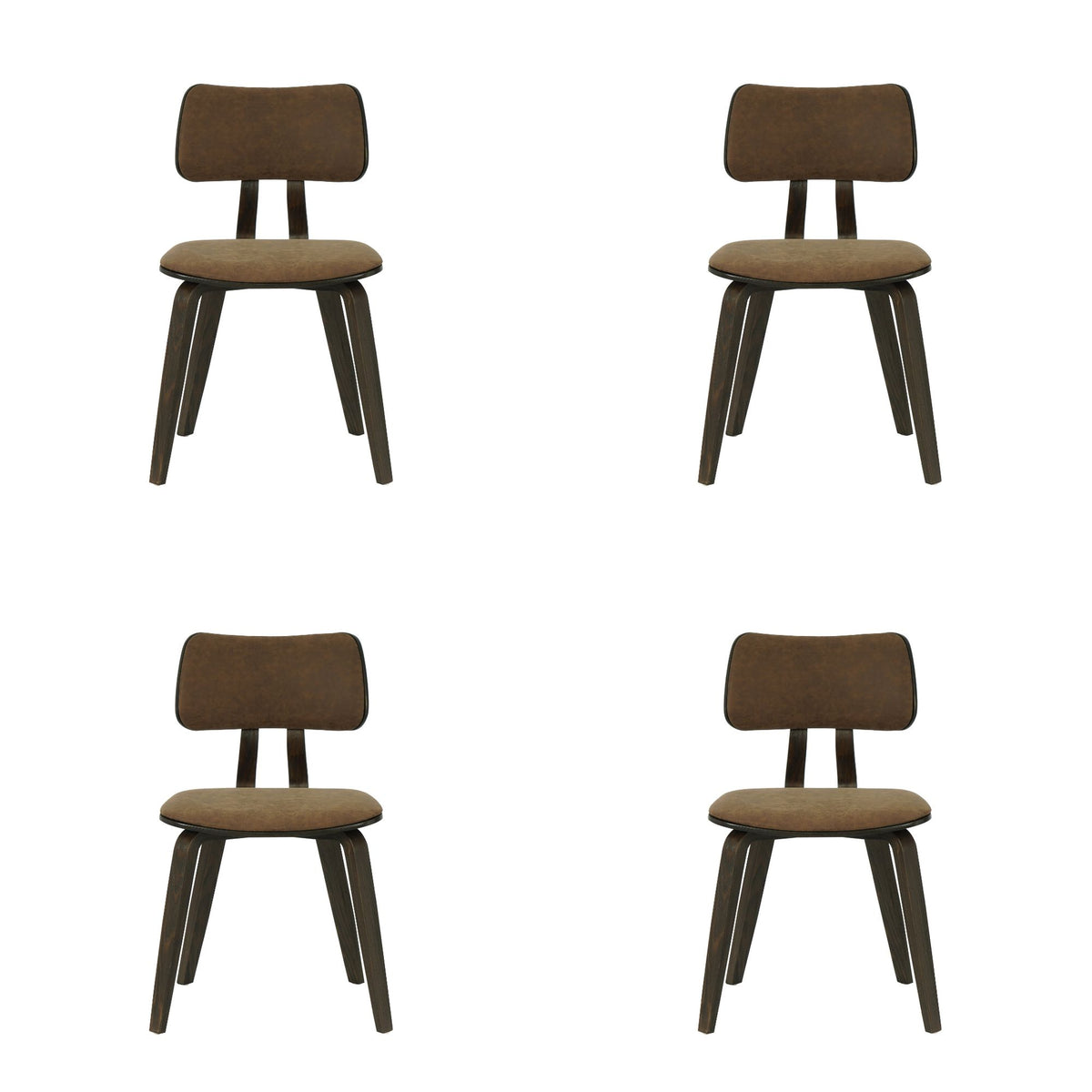 Jaguar - Curved Back Wood Dining Chair With Faux Leather Seat
