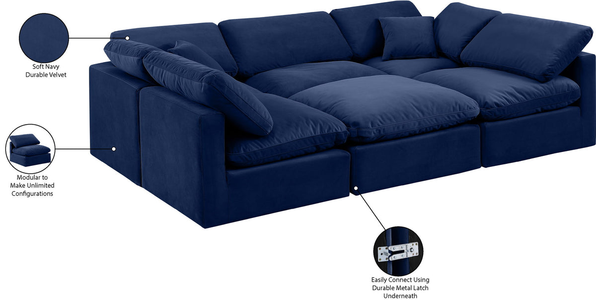 Indulge - Velvet 6 Piece Modular Sectional
