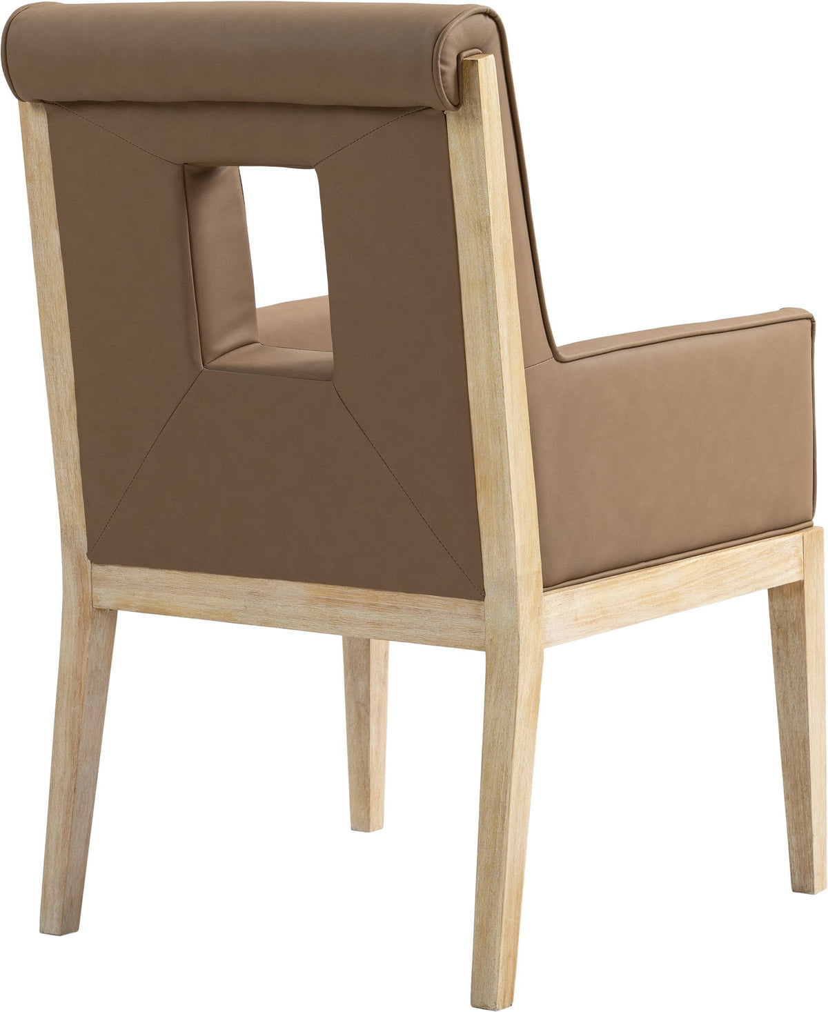 Gwendolyn - Faux Leather Dining Arm Chair With Natural Frame
