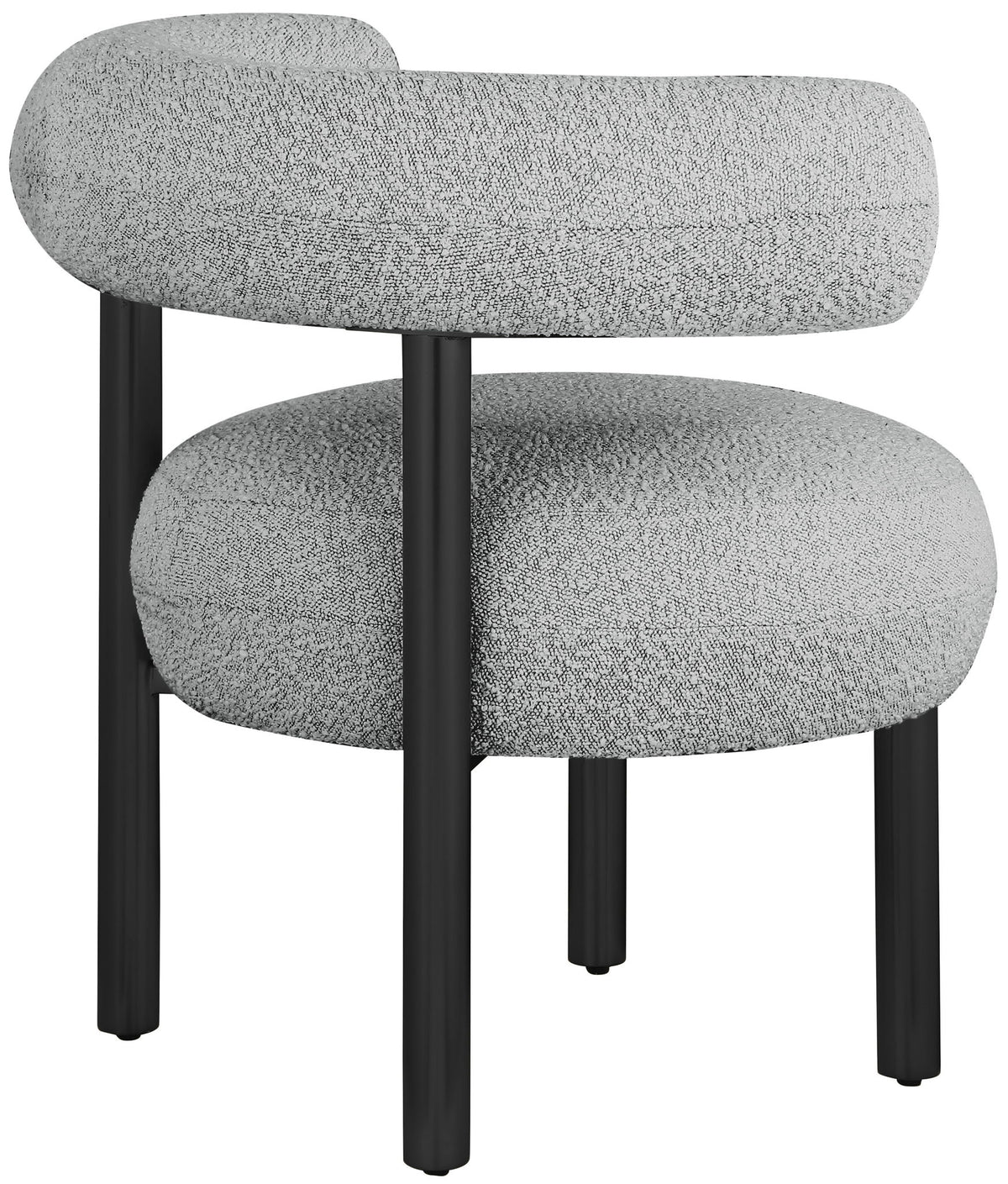 Bordeaux - Boucle Fabric Accent Chair With Black Legs