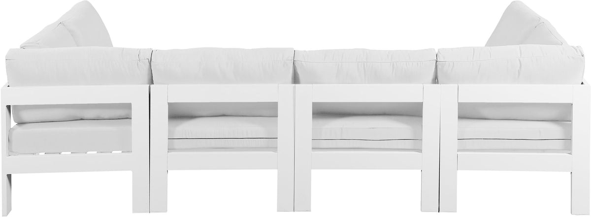 Nizuc - Outdoor Patio 6 Piece Modular Sectional With White Frame