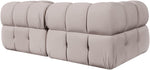 Orin - Velvet Performance Fabric Upholstered 2 Piece Modular Sofa (2 Corner Chairs)