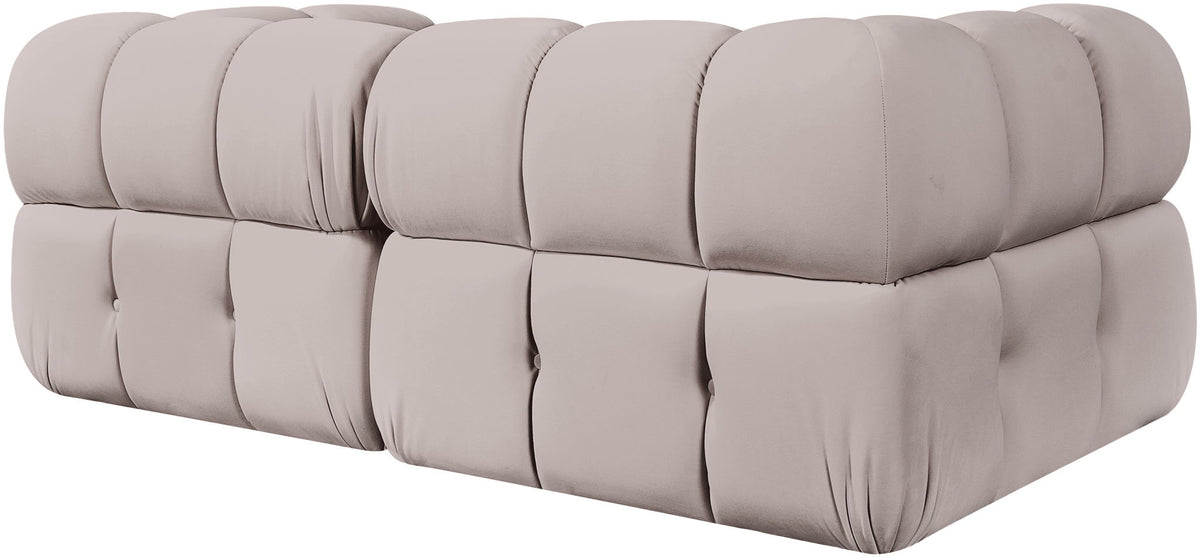 Orin - Velvet Performance Fabric Upholstered 2 Piece Modular Sofa (2 Corner Chairs)