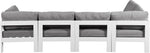 Nizuc - Outdoor Patio 5 Piece Modular Sectional With White Frame
