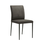 Meriam - Full Back Top Grain Leather Upholstered Metal Dining Chairs (Set of 2)