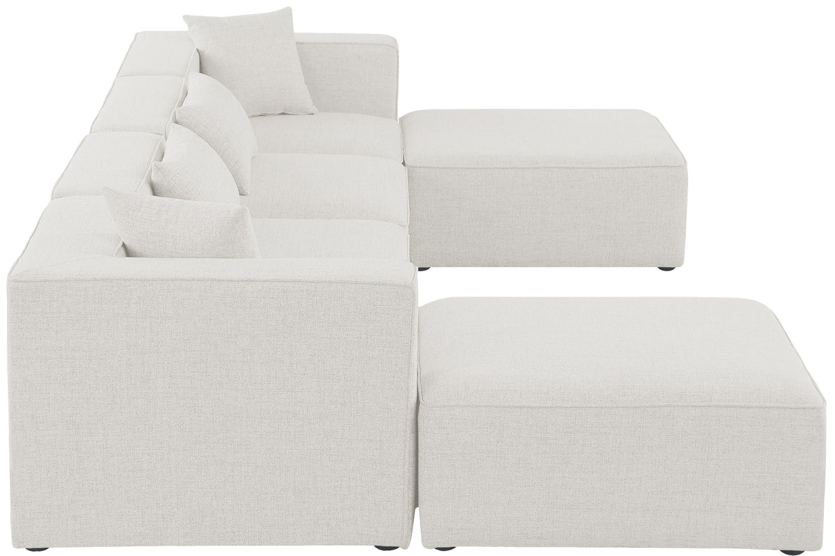 Cube - Linen 6 Piece Modular Double Chaise Sectional