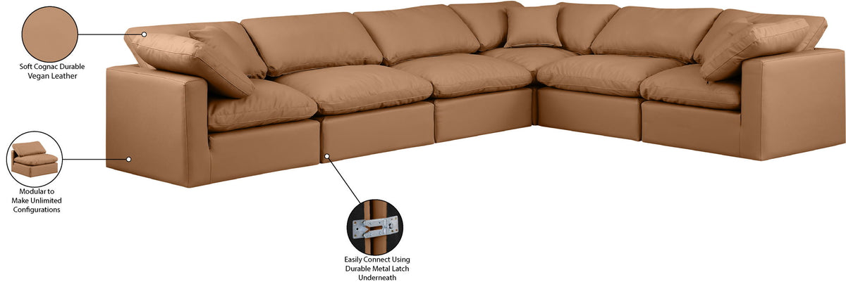 Indulge - Faux Leather 6 Piece Modular Corner Sectional