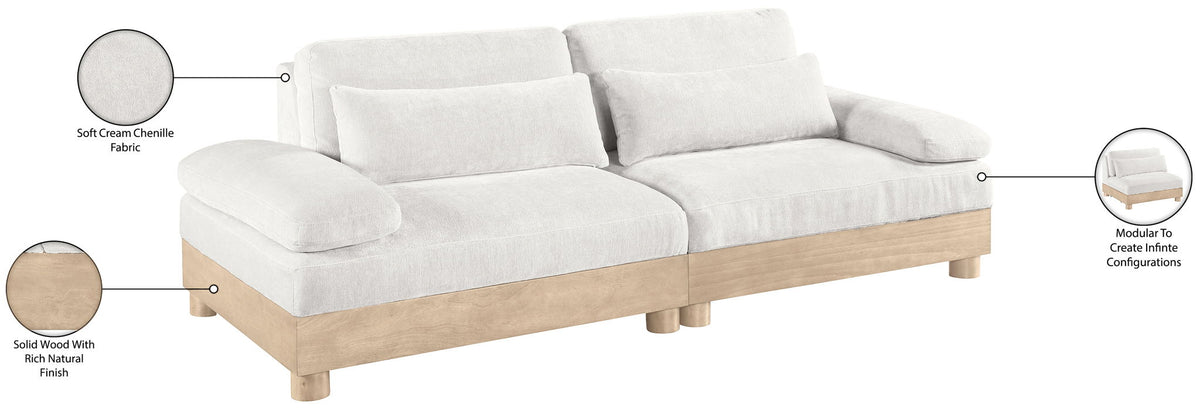 Turin - Chenille Fabric Upholstered Modular Sectional - White
