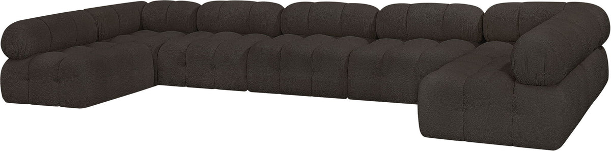 Ames - 7 Piece Boucle Fabric Modular Sectional