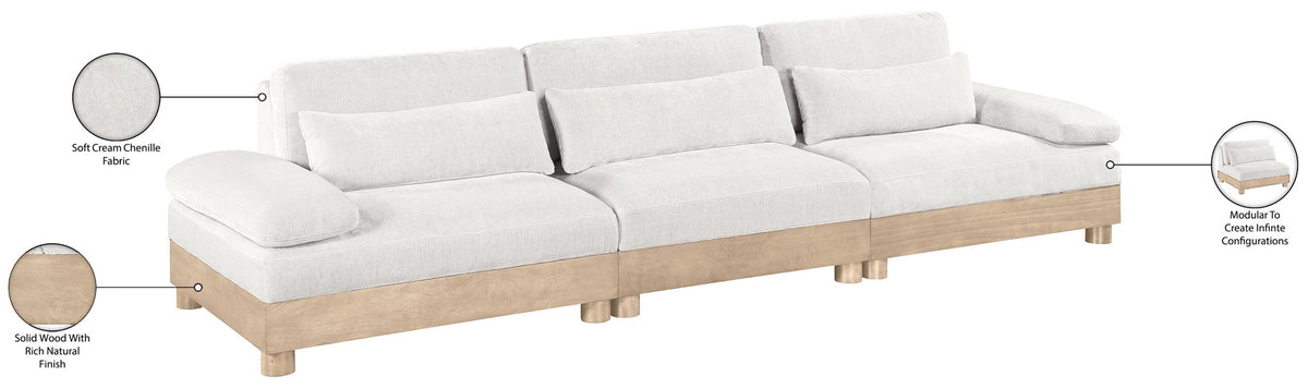 Turin - Chenille Fabric Upholstered Modular Sectional - White