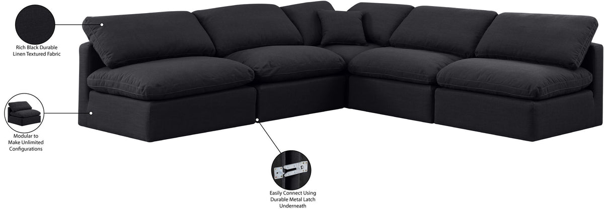 Indulge - Linen 5 Piece Modular Corner Armless Sectional