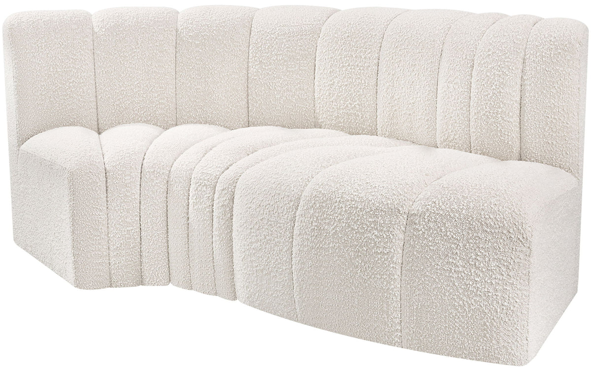 Arc - Boucle Fabric 3 Piece Modular L-Shaped Sofa