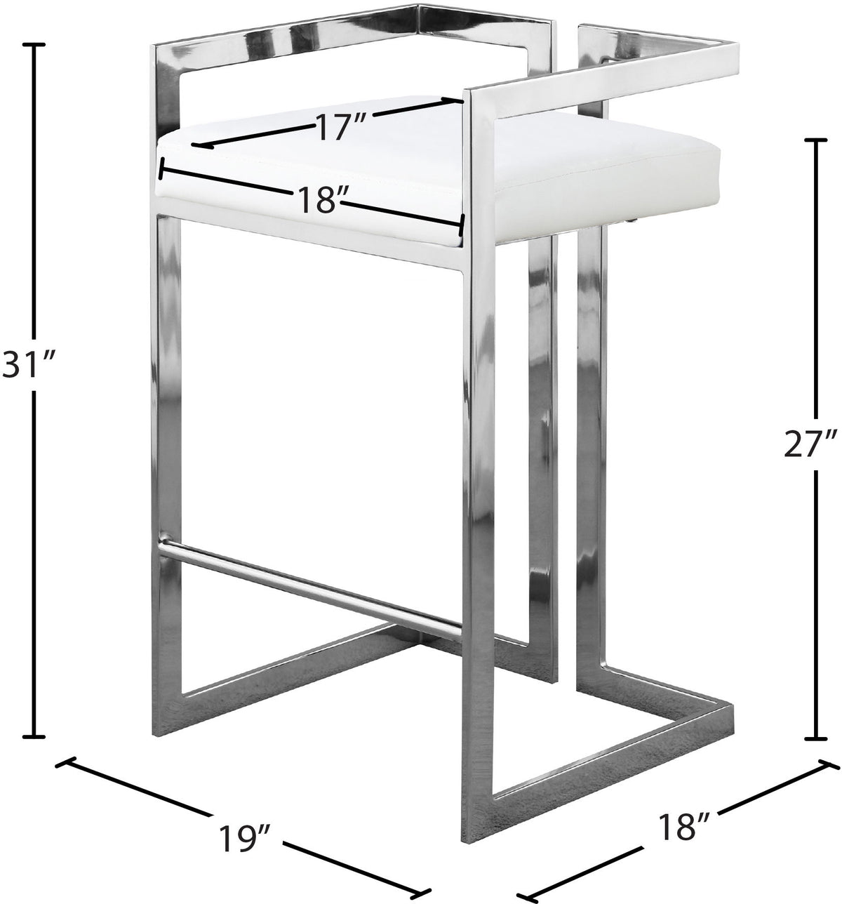 Ezra - Stool with Chrome Legs (Set of 2)