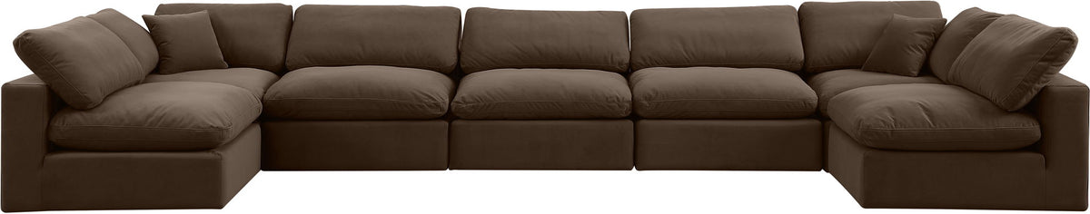 Comfy - 7 Piece Velvet Modular Armless Sectional