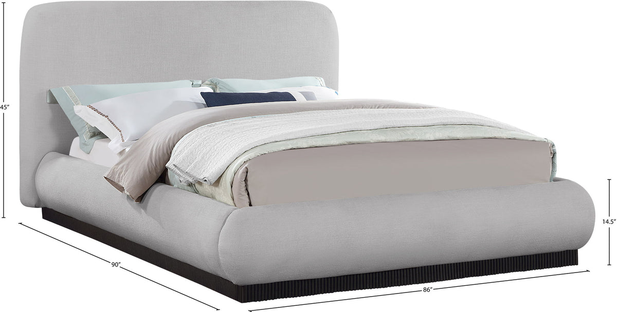 Rigby - Linen Bed With Black Base