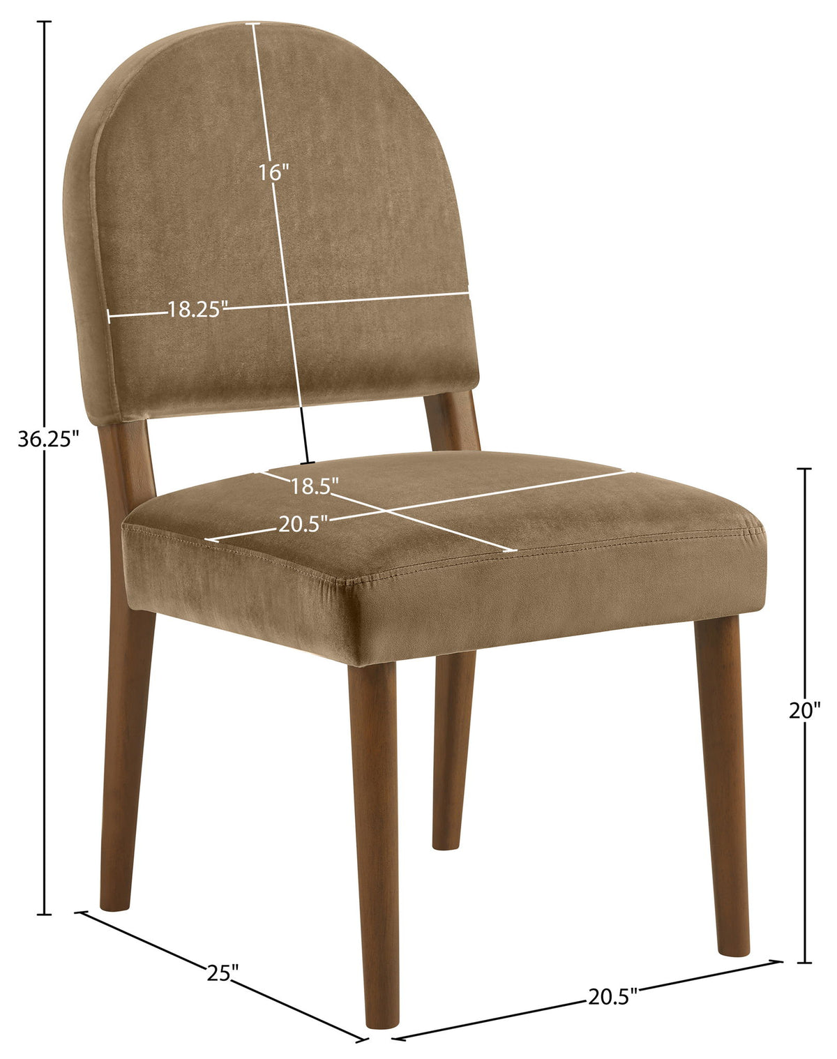 Varinelle - Velvet Dining Chair (Set of 2) - Walnut Frame