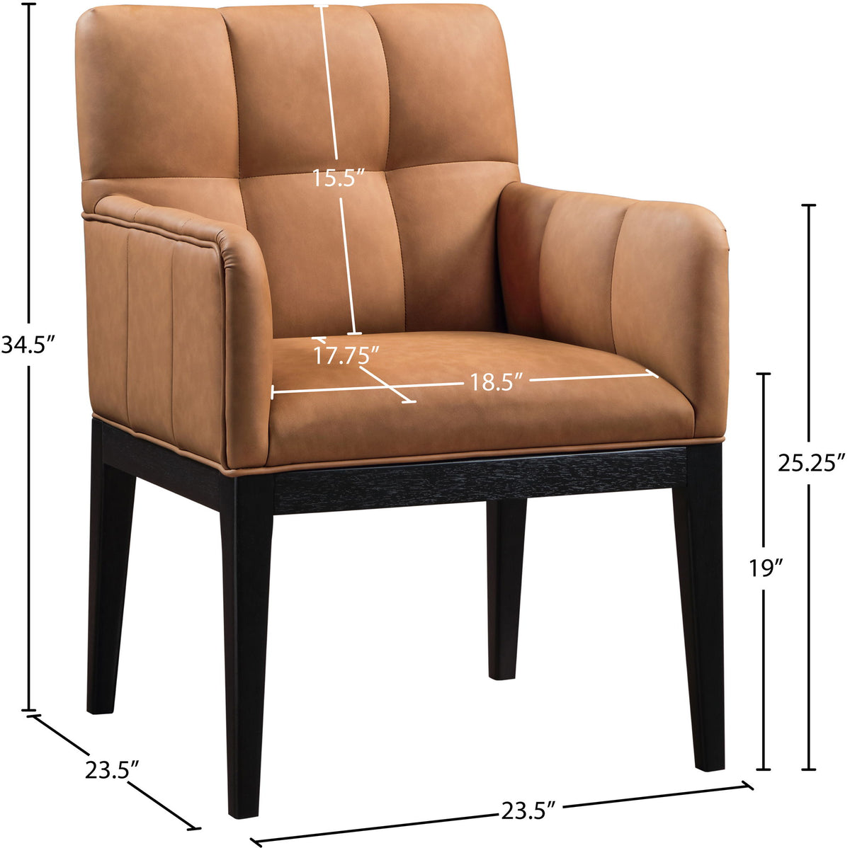 Adrian - Dining Arm Chair (Set of 2) - Black Legs
